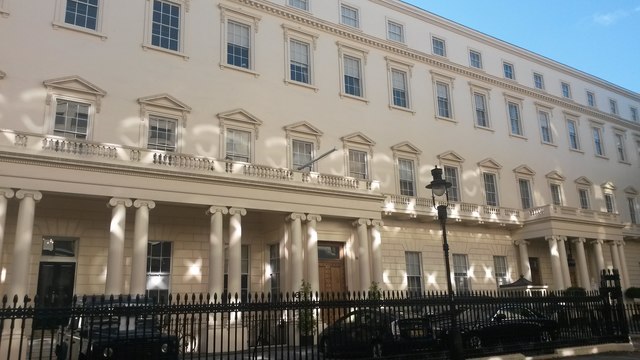 Reflected sunlight, Carlton House Terrace