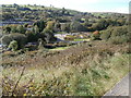 Looking down on the Welsh National and Universal Mining Memorial Garden, from High St, Senghenydd