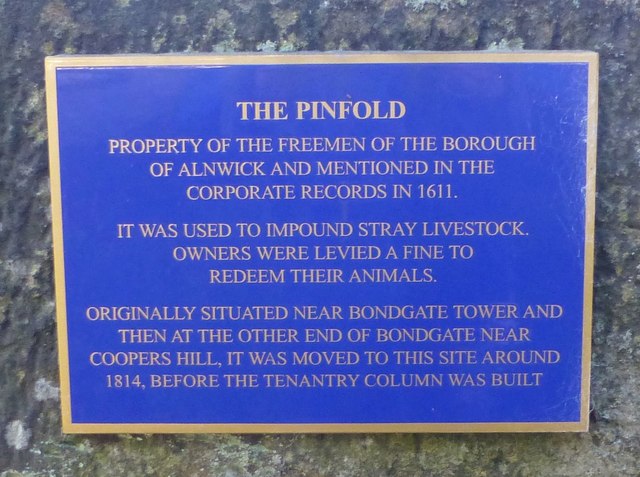 Pinfold, Alnwick plaque | Open Plaques