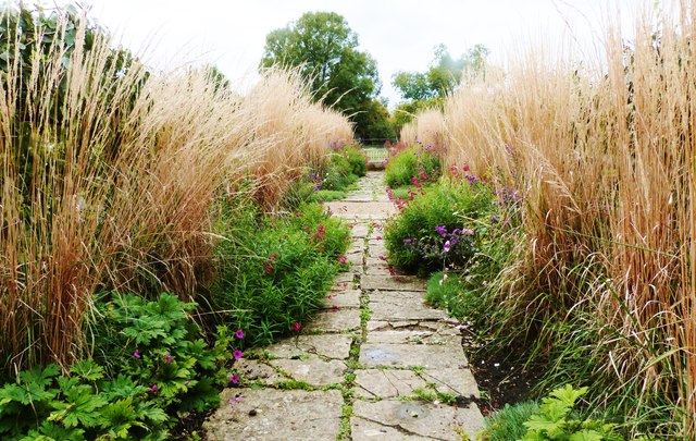 Pathways through the flowers and grasses, Tintinhull Gardens