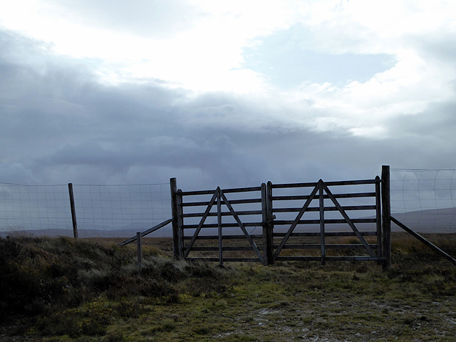 The gate in the deer fence by Cnoc Seasaimh