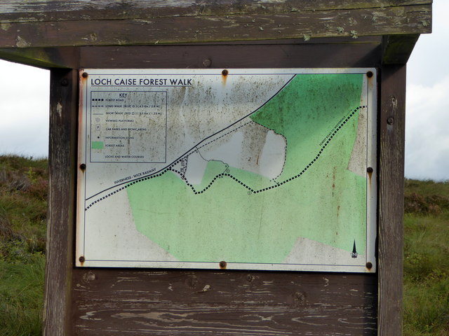 Loch Caise forest walk information board
