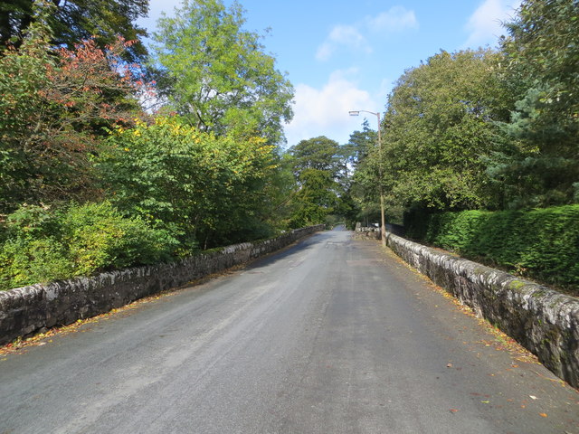 Road (B822) and Fintry Bridge crossing Endrick Water