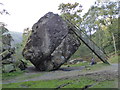 NY2516 : Bowder Stone, Borrowdale by Chris Allen