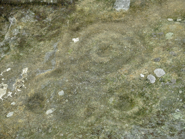 Cup and ring "Main Rock", Lordenshaw - detail