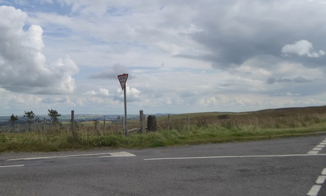Junction of A53 with road to Dun Cow's Grove