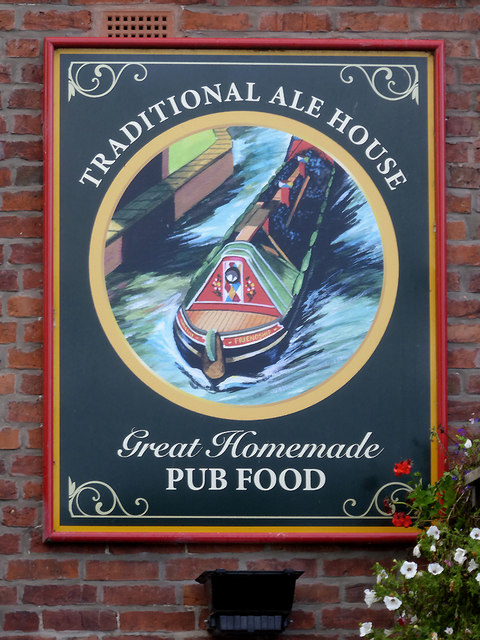 The Boat Inn (pub sign) at Penkridge, Staffordshire