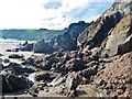 SW7316 : Rocks at Kennack Sands, Cornwall by Derek Voller