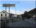 SS9992 : Tonypandy boundary sign  by Jaggery