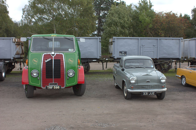 Quorn station good yard.  Vintage lorry and car.