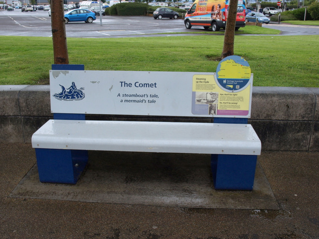 Heritage Inverclyde Coastal Trail bench at PS Comet