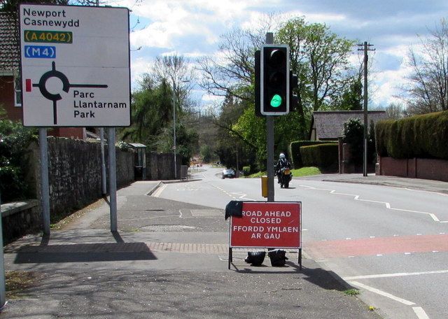 Signs facing Newport Road Llantarnam Jaggery Geograph