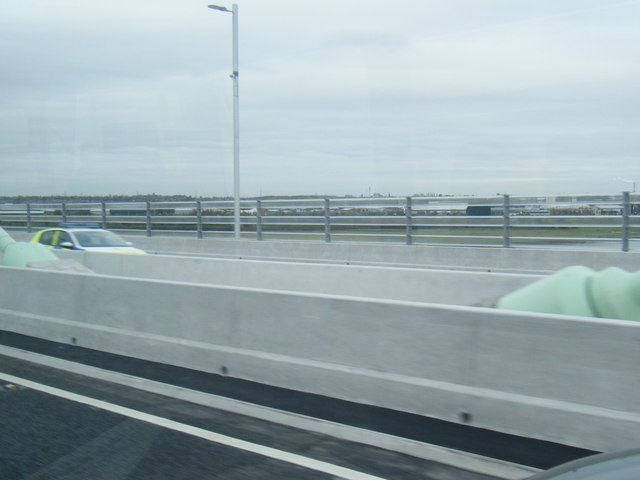 Looking north on the Mersey Gateway Bridge from a 79c bus