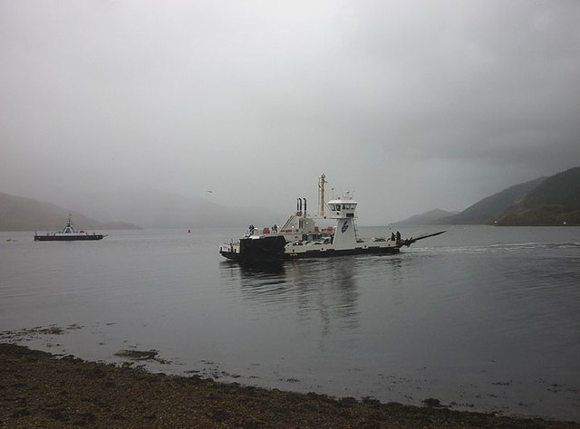 The Corran ferry arriving in Ardgour