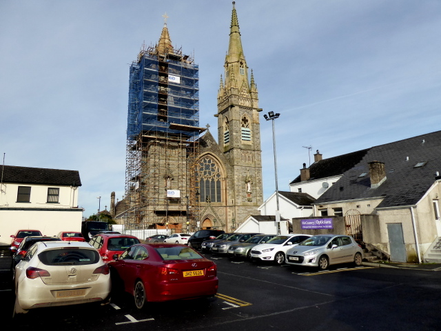 Renovations to church spire, Omagh