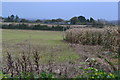 Farmland near Michelmersh under a heavy sky