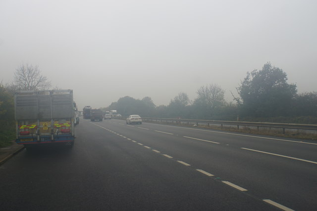 The southbound carriageway of the A34