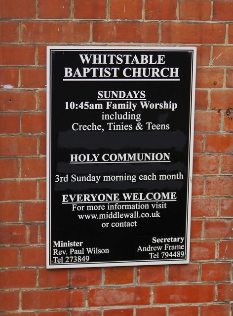 Whitstable Baptist Church (2) - notice,... © P L Chadwick cc-by-sa/2.0 ...