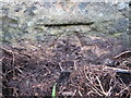 Bench mark on Slack Lane railway bridge