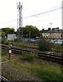 Telecoms mast near Warrington Bank Quay railway station