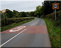 Start of the 30 zone at the western edge of Llanvetherine, Monmouthshire