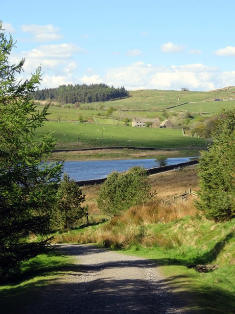 The view down to Upper Black Moss Reservoir
