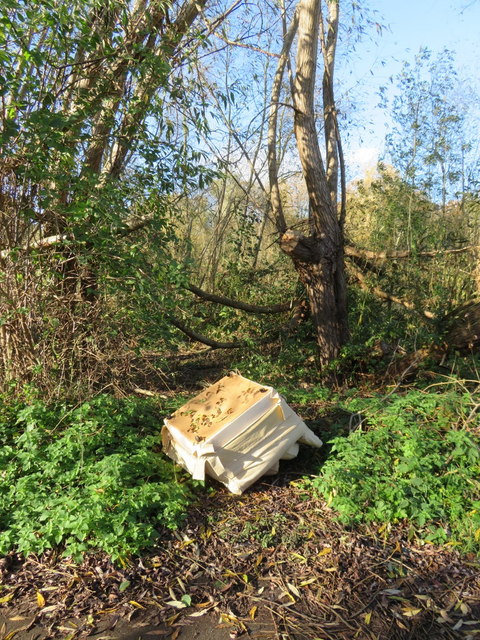 Fly-tipping by the River Dee