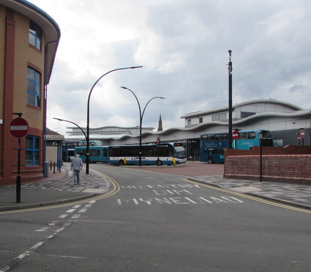 Exit from Wrexham bus station