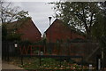 View of the Lockwood Way entrance to the Walthamstow Wetlands from Blackhorse Lane