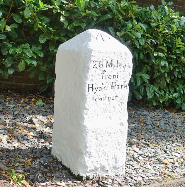 Old Milestone by the A30, London Road, Bagshot Park