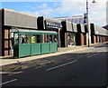 Bus stop and shelter near Peacocks, Tonypandy