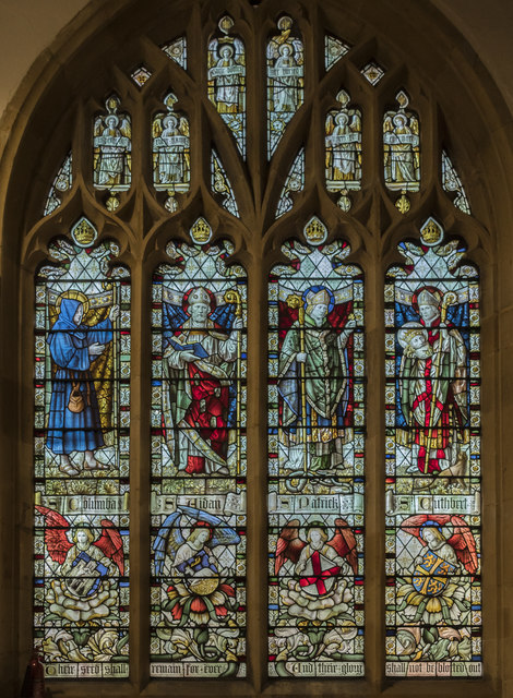 Stained glass window, All Saints' church, Evesham