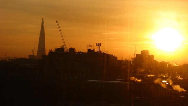 View towards The Shard from 338 Euston Road