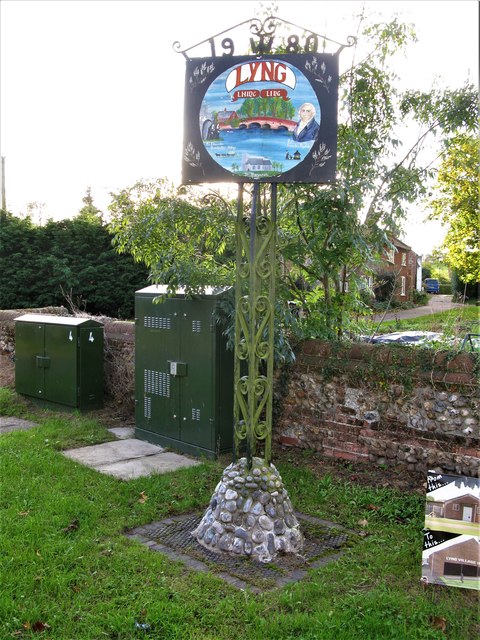 Lyng Village Sign C G Laird Geograph Britain And Ireland