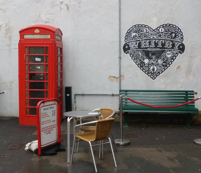 Telephone box on Church Street, Whitby