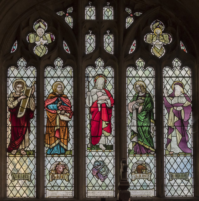 Lichfield chapel stained glass window,  St Lawrence's church, Evesham