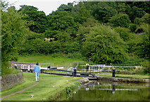 SJ9553 : Hazelhurst Bottom Lock near Denford, Staffordshire by Roger  D Kidd