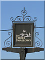 TG0443 : Sign for The Three Swallows by Adrian S Pye