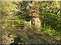 Gate on the public footpath that passes the Goit Stock Chimney, Harden