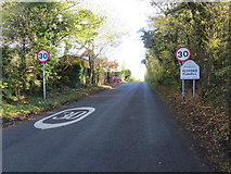 SO9755 : Road entering Flyford Flavell by Peter Wood
