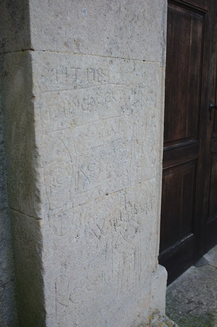 Church of St Faith: Graffiti by the door
