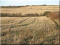 NT1289 : Stubble fields at Kingseat by M J Richardson