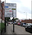 Directions sign on the approach to River Chelt Junction, Cheltenham