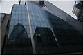 View of the Gherkin reflected in a new building on Leadenhall Street