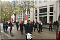 View of people representing Hodges waving foam hands in the Lord Mayor