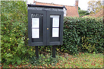 TM3569 : Sibton Village Notice Board on Pouy Street by Geographer