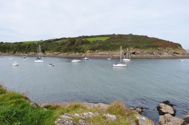 Boats at anchor in Gillan Harbour, Cornwall,