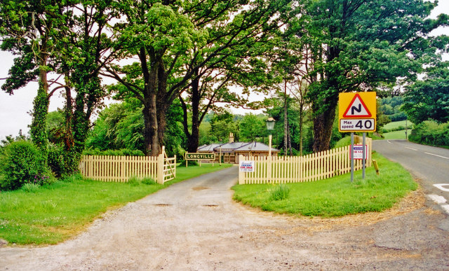 Entrance to privately preserved Longville station, 2001