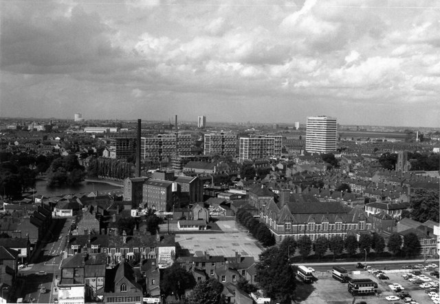 Looking north from Priory Hall, 1967