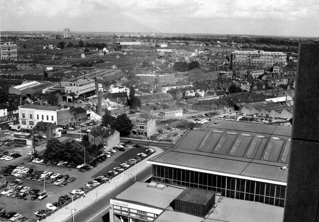 View north-east from Priory Hall, 1967